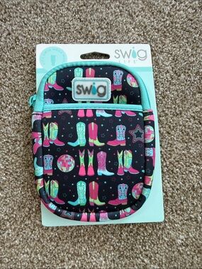 Swig Life Women's Black Multicolor Cowboy Boots Pouch